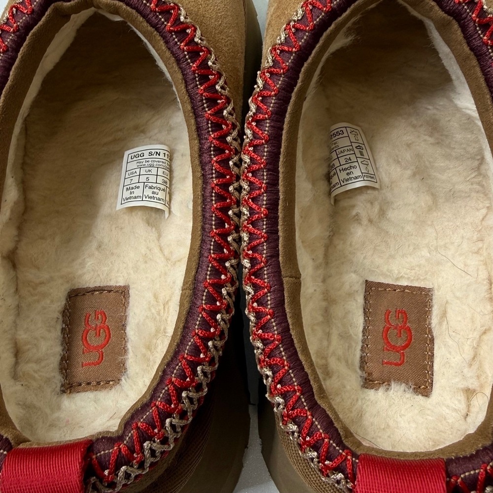 UGG Tazz II Platform Slipper NEW Women 7 Chestnut - Picture 12 of 14